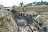 View of the western end of the building pit