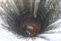 View into the Paierdorf shaft during excavation