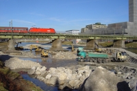 Salzachbrücke, Herstellung Sohlsicherung