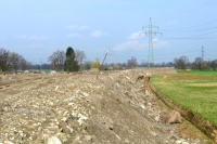 Section of pre-dated load (dewatering ditch and geodetic measuring points are visible)