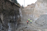 Baugrube Klinzergrabenbrücke Blick Richtung Schwarzach