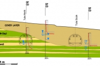 Example of a Cross Section in the Area of the Closed Construction Method Tunnel Rudersdorf