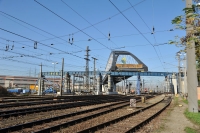 Detail Eindrehen der Brücke über Verschiebegleise