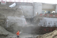 Herstellung der Spritzbetonsicherung oberhalb der Zisterne