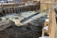 Construction pit Ramsl Road, side southwest with exposed jet grouted bottom
