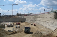 Blick in die Baugrube, Bahnhofskomplex Süd